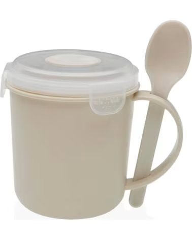 VERSA TASSE AVEC COUVERCLE ET CUILLÈRE POUR CUISINE ET PETIT-DÉJEUNER MULTICOLOR