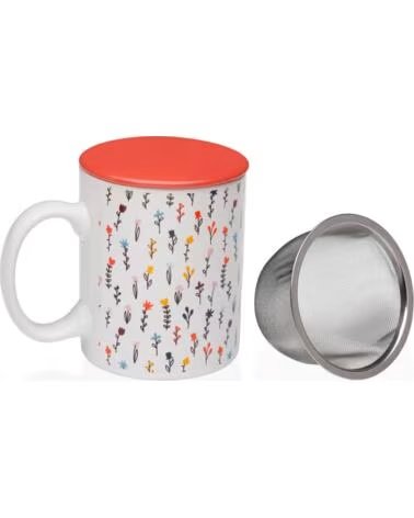 VERSA TAZA DE COCINA MULTICOLOR CON TAPA Y FILTRO INFUSOR
