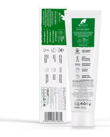 DOCTOR ORGANIC PASTA DENTAL DE ALOE VERA ENCÍAS SENSIBLES 100ML