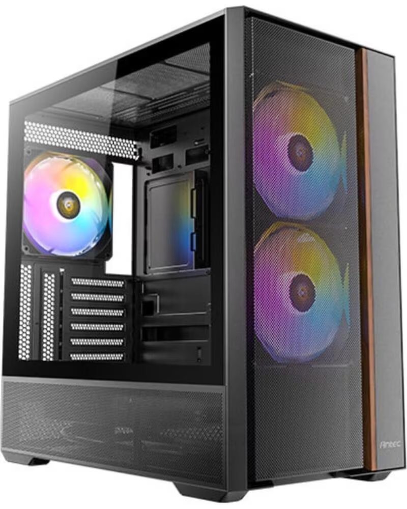 ANTEC Caja ordenador gaming flux rear atx argb cristal templado negra
