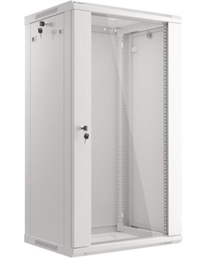 LANBERG Armario mural rack 19 pulgadas 22u - 600x450 flat pack v2 gris