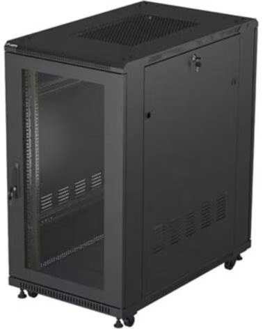 LANBERG Armario rack 19 pulgadas 22u - 600x1000 flat pack puerta perforada negro