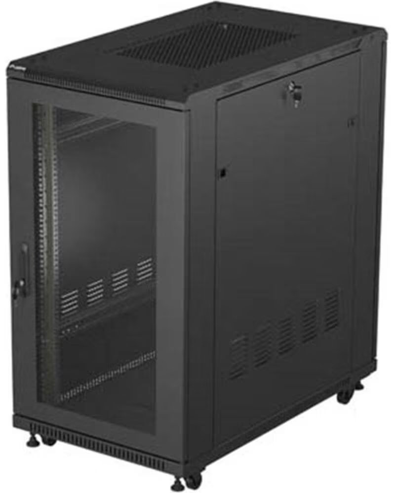 LANBERG Armario rack 19 pulgadas 22u - 600x1000 flat pack puerta perforada negro