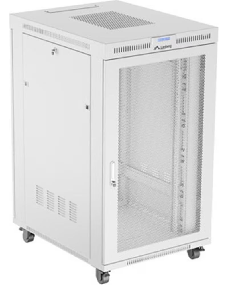 LANBERG 19 ZOLL SERVERSCHRANK 27HE 800X1000 FLAT PACK GRAU LOCHTÜR MIT LCD