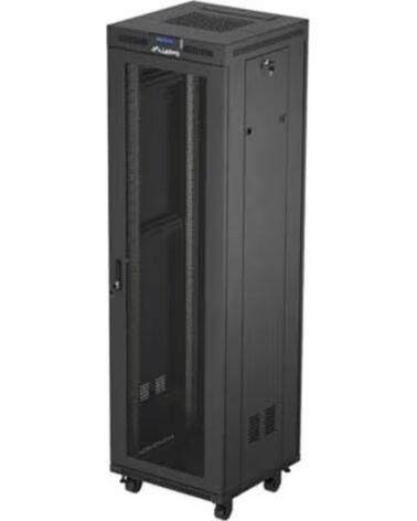 LANBERG Armario rack 19 pulgadas 42u - 600x600 flat pack v2 puerta mesh con lcd negro