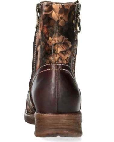 BOTINES DE PIEL LAURA VITA ANITAO-10 MARRÓN FLORAL MARRON