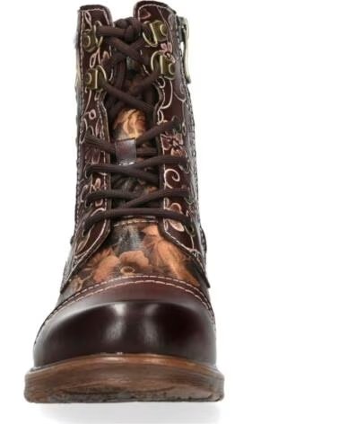 BOTINES DE PIEL LAURA VITA ANITAO-10 MARRÓN FLORAL MARRON
