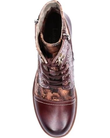 BOTINES DE PIEL LAURA VITA ANITAO-10 MARRÓN FLORAL MARRON