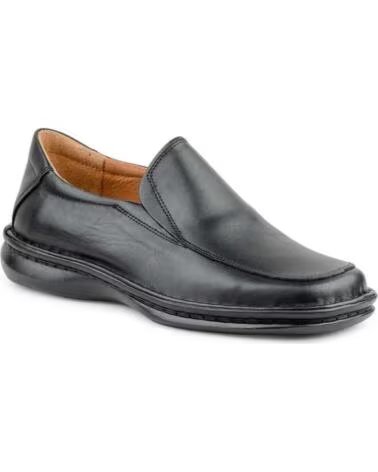 CACTUS Zapatos de piel para hombre con elasticos y suela cosida modelo 60101 NEGRO
