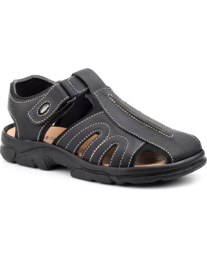 MORXIVA BIO-SANDALEN IM KALIFORNISCHEN STIL AUS LEDER MODELL 7018 NEGRO