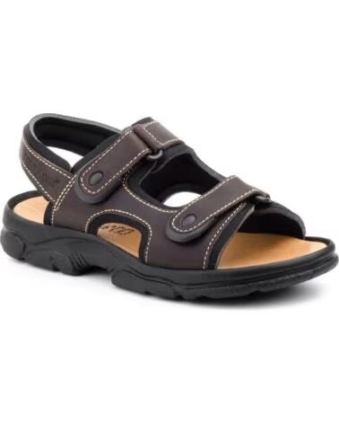 MORXIVA Sandalias californianas bio de piel para hombre en tallas especiales modelo 7001 XXL MARRóN