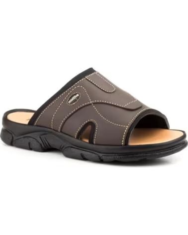 MORXIVA Sandalias de pala de piel para hombre modelo 7016 MARRóN