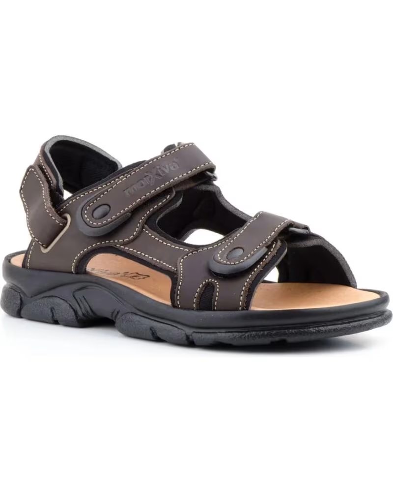MORXIVA Sandalias de piel para hombre con correa desmontable modelo 7009 MARRóN