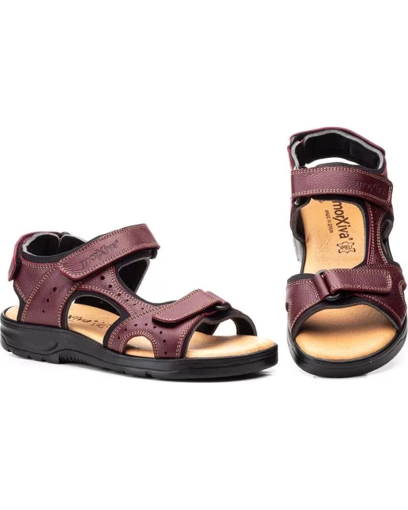 MORXIVA Sandalias de piel para hombre modelo 37007 AZUL