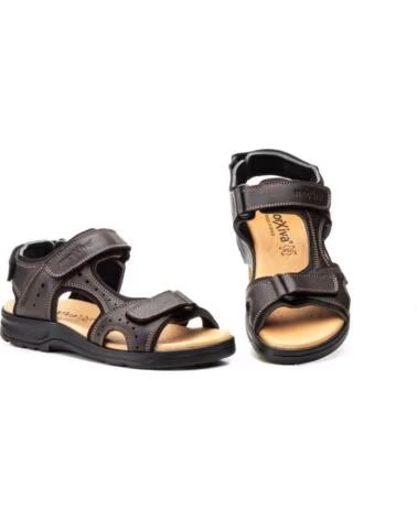 MORXIVA Sandalias de piel para hombre modelo 37007 MARRóN