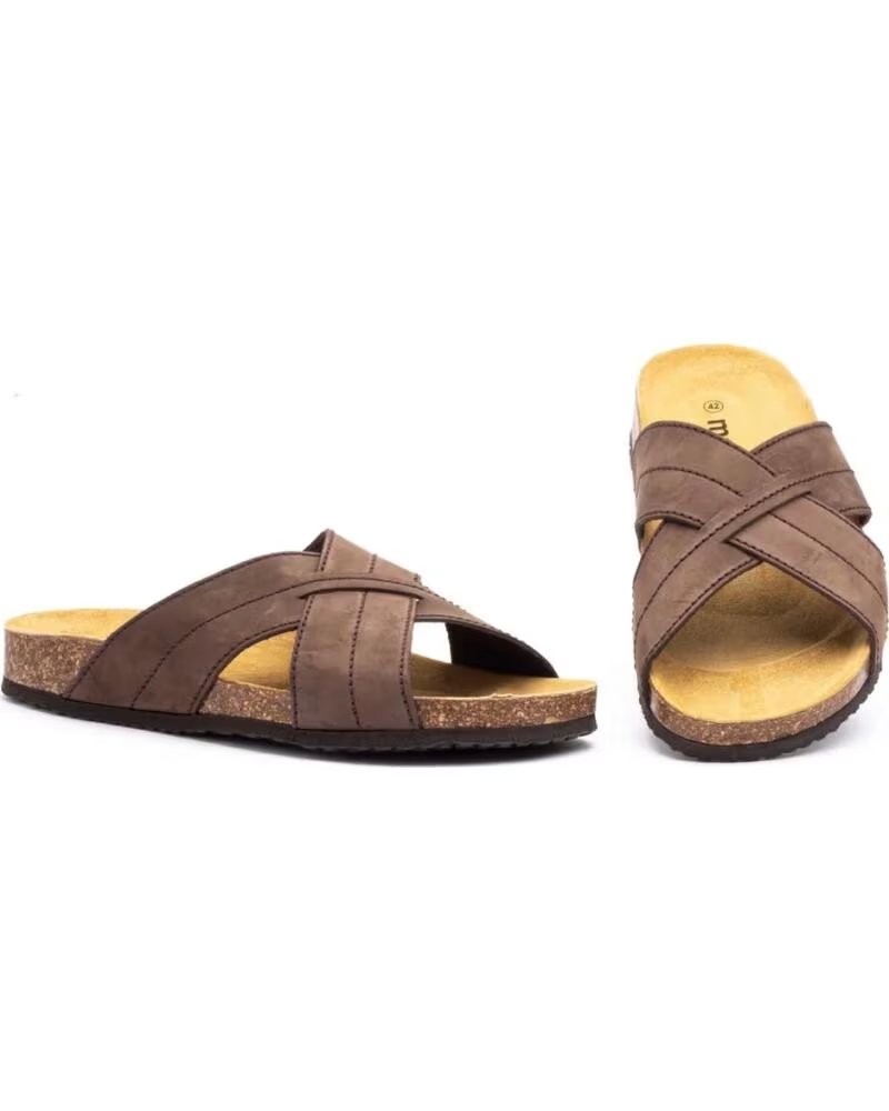 MORXIVA SANDALES BIO EN CUIR POUR HOMME MODÈLE MX8015 MARRóN