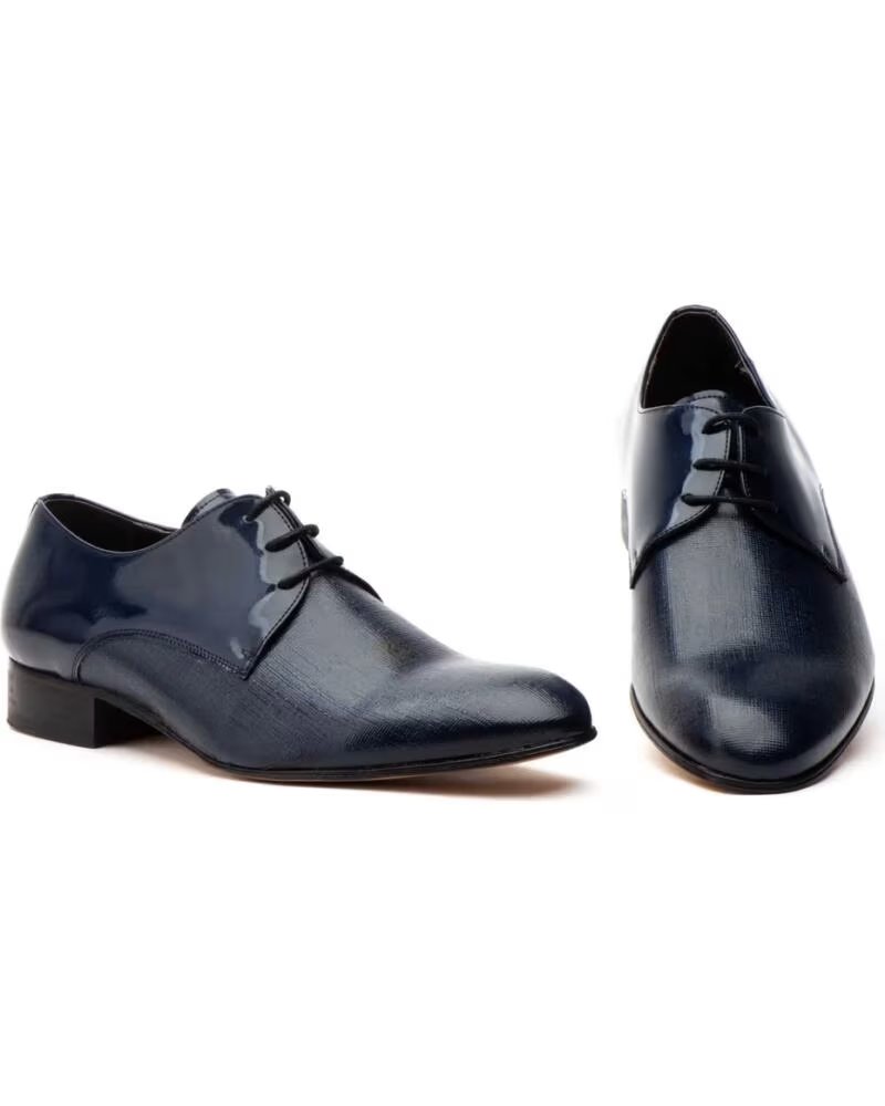NIKKOE HERREN-LEDER-ELEGANTSCHUHE MODELL NK3247 AZUL