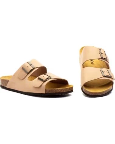 MORXIVA Sandalias bio de piel para hombre con doble hebilla modelo MX8020 VERDE