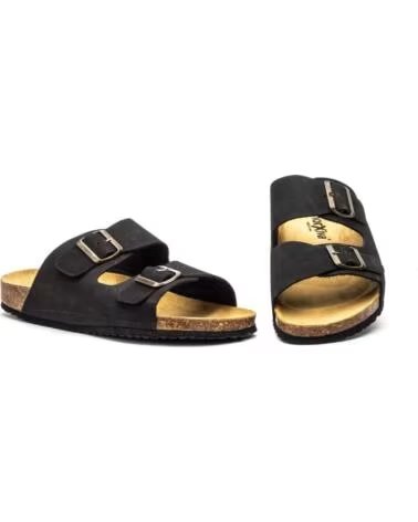 MORXIVA SANDALES BIO EN CUIR POUR HOMME À DOUBLE BOUCLE MODÈLE MX8020 NOIR NEGRO