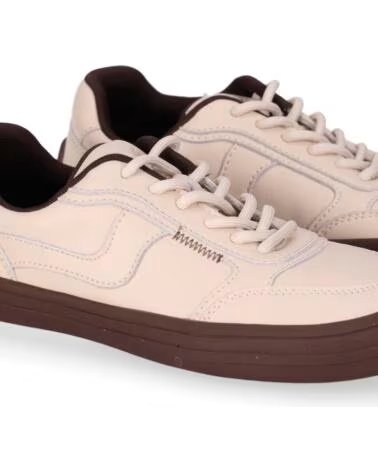 CHIKA10 BF STELLA 01 ZAPATILLAS BAREFOOT DE PIEL BEIG-BEIGE