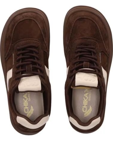 CHIKA10 BF STELLA 01S SNEAKERS BAREFOOT IN PELLE SCAMOSCIATA MARRON-BROWN