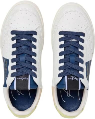 PEPE JEANS SCARPE DA GINNASTICA MODA BIANCHE E BLU