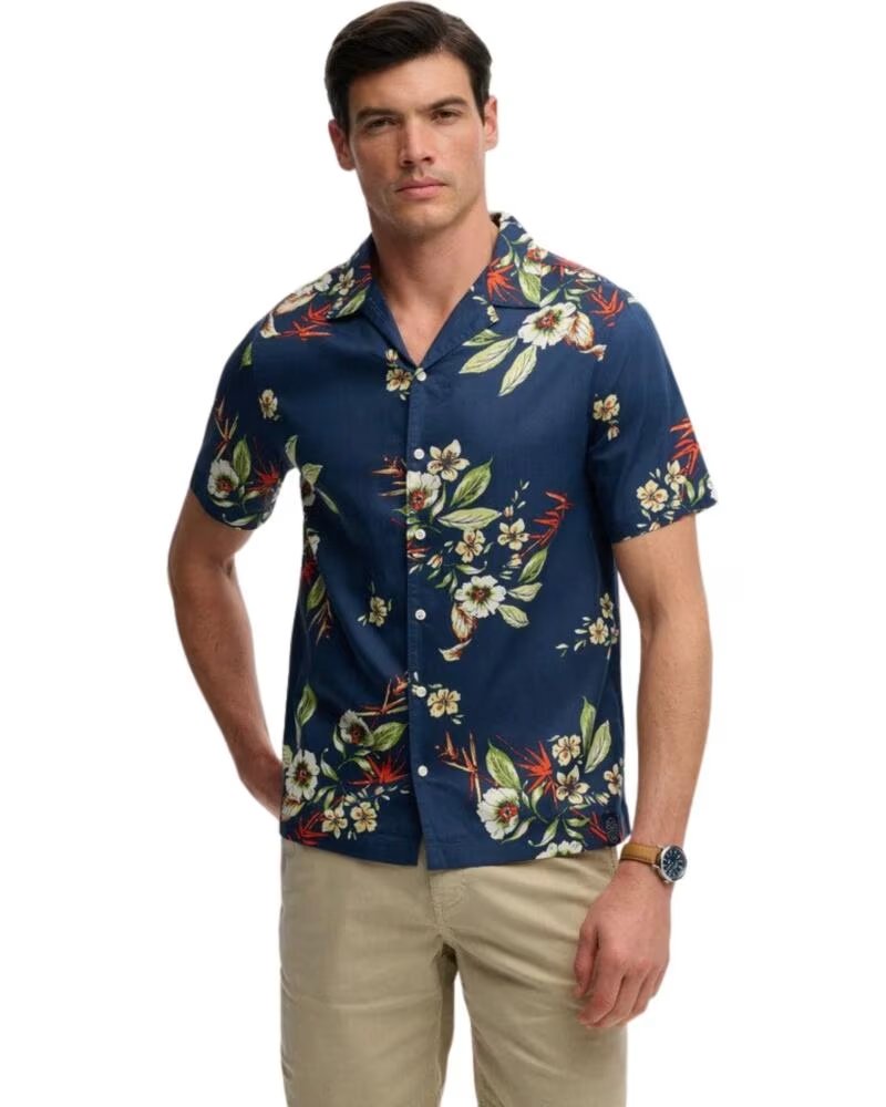 SUPERDRY BEDRUCKTES KURZARMHEMD AZUL