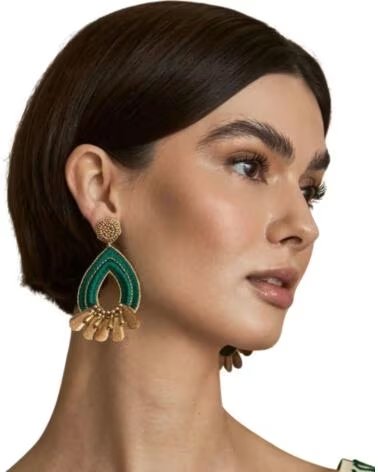 LATIDO PENDIENTES COLGANTES VERDES VERDE