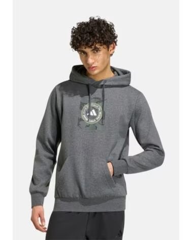 ADIDAS FELPA CON CAPPUCCIO UOMO GRIGIO GRIS