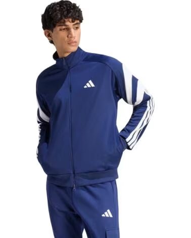 ADIDAS HERREN SPORTJACKE BLAU MIT REISSVERSCHLUSS AZUL