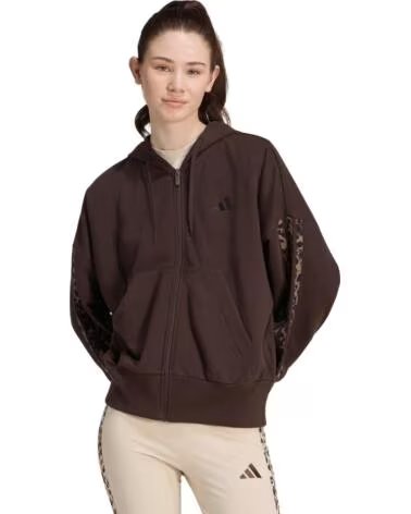 ADIDAS CHAQUETA CON CAPUCHA Y CREMALLERA PARA MUJER MARRóN
