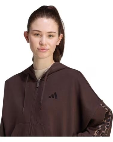 ADIDAS CHAQUETA CON CAPUCHA Y CREMALLERA PARA MUJER MARRóN