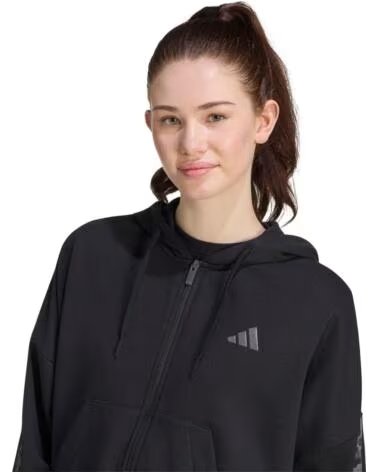 ADIDAS CHAQUETA CON CAPUCHA Y CREMALLERA MUJER NEGRO