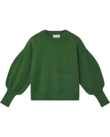 COMPANIA FANTASTICA PULL VERT POUR FEMME AVEC MANCHES BOUFFANTES VERDE