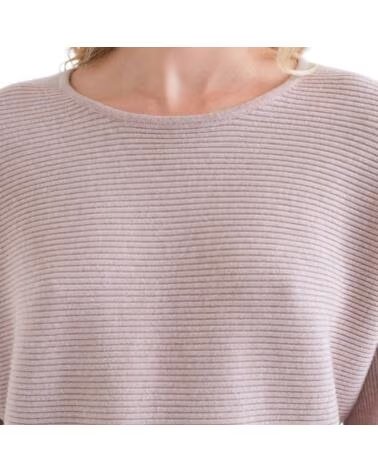 COMPAIA FANTASTICA PULL EN TRICOT CÔTES ROSE ROSA