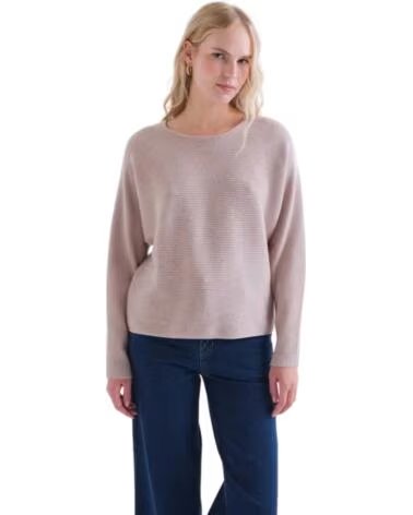 COMPAIA FANTASTICA PULL EN TRICOT CÔTES ROSE ROSA