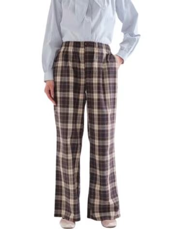 COMPAIA FANTASTICA PANTALONES MUJER CUADROS MARRÓN
