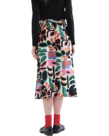 COMPAÑÍA FANTÁSTICA FALDAS MIDI PARA MUJER CON ESTAMPADO FLORAL MULTICOLOR