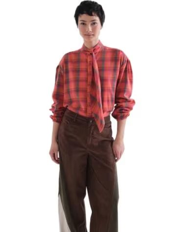COMPANIA FANTASTICA CHEMISE IMPRIMÉE CARREAUX NŒUD COL ROJO