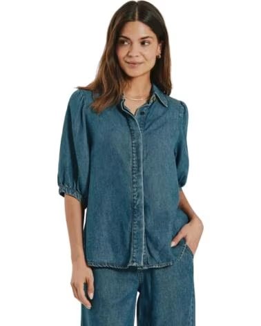 FREQUENT CAMISA DENIM MUJER AZUL