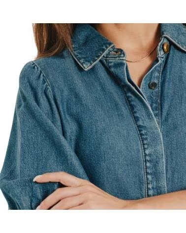 FREQUENT CAMISA DENIM MUJER AZUL