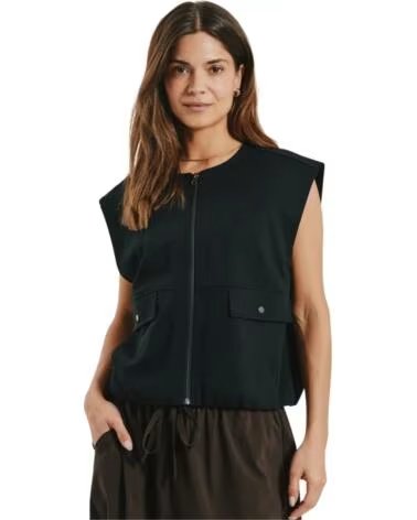 FREQUENT GILET DA DONNA CON CERNIERA E TASCHE NEGRO