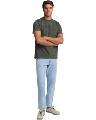 SILBON T-SHIRT MANCHES COURTES HOMME EN COULEUR KHAKI