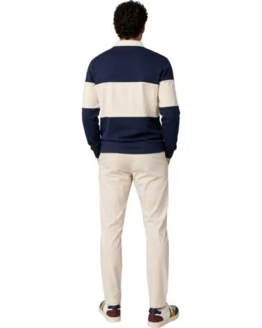 SILBON HERREN SWEATSHIRT MIT POLOKRAGEN UND FARBLÖCKEN AZUL