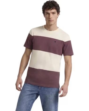 SILBON T-SHIRT RISCAS MANGA CURTA HOMEM BURDEOS