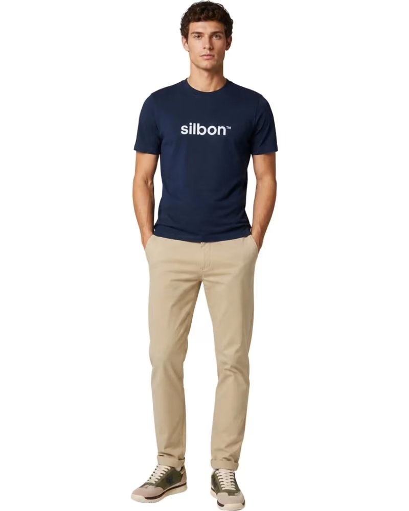 T-SHIRT MANGA CURTA HOMEM SILBON AZUL