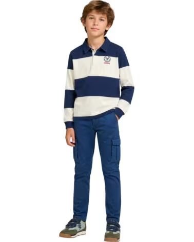 SILBON SWEAT-SHIRT RAYÉ À COL POLO POUR GARÇON MULTICOLOR