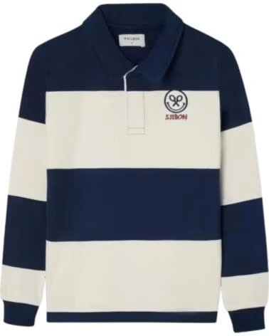 SILBON SWEAT-SHIRT RAYÉ À COL POLO POUR GARÇON MULTICOLOR