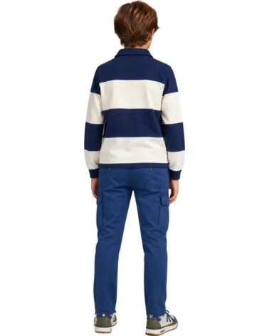SILBON SWEAT-SHIRT RAYÉ À COL POLO POUR GARÇON MULTICOLOR