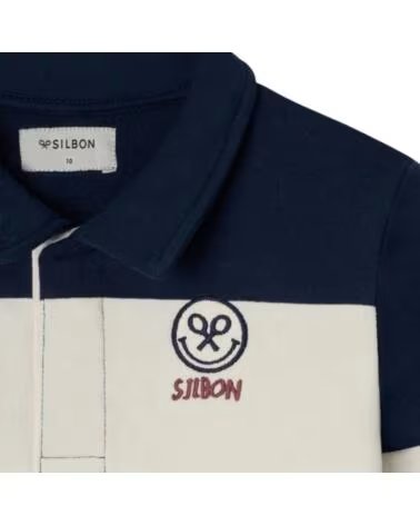 SILBON SWEAT-SHIRT RAYÉ À COL POLO POUR GARÇON MULTICOLOR